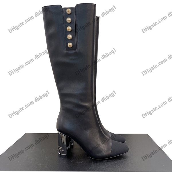 designer imitation pear womens knee boots chunky heel calfskin leather/lambskin high heel 8.5cm zipper quilted texture knight rainboots wint, Black
designer imitation pear womens knee boots chunky heel calfskin leather/lambskin high heel 8.5cm zipper quilted texture knight rainboots wint, Black