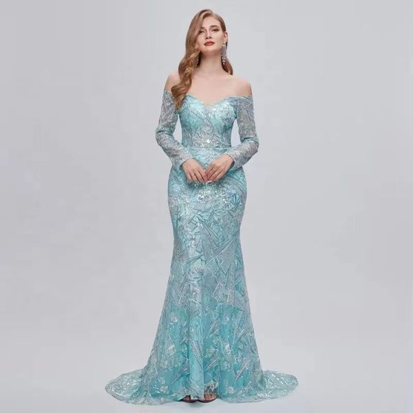 party dresses long sleeve sequins one shoulder zipper 20cm train women mermaid evening party dress 381071, Black
party dresses long sleeve sequins one shoulder zipper 20cm train women mermaid evening party dress 381071, Black
