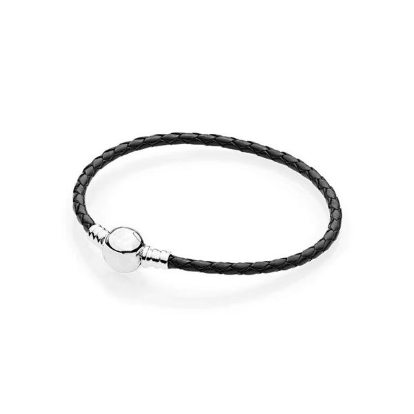 black braided leather charm bracelet men women round clip clasps chain bracelets pulseras male female jewelry e type, Golden;silver 
black braided leather charm bracelet men women round clip clasps chain bracelets pulseras male female jewelry e type, Golden;silver