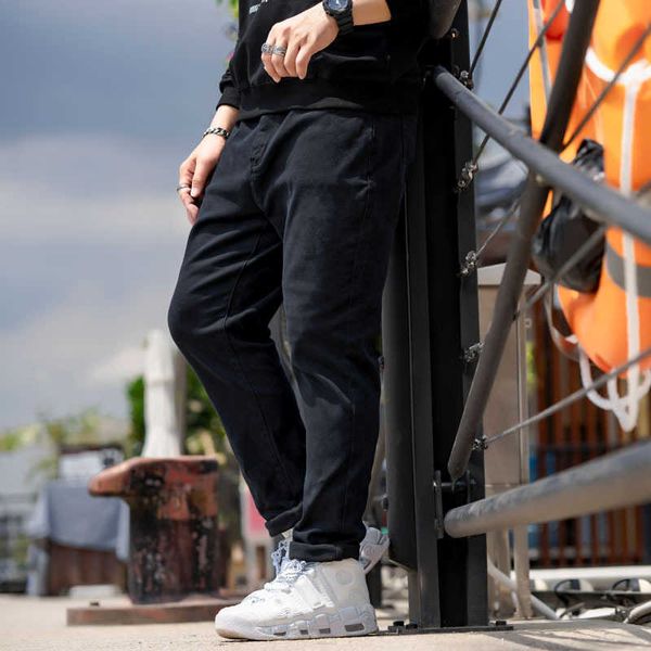 men's large wear black and white pants micro elastic washed casual loose jeans, Blue
men's large wear black and white pants micro elastic washed casual loose jeans, Blue