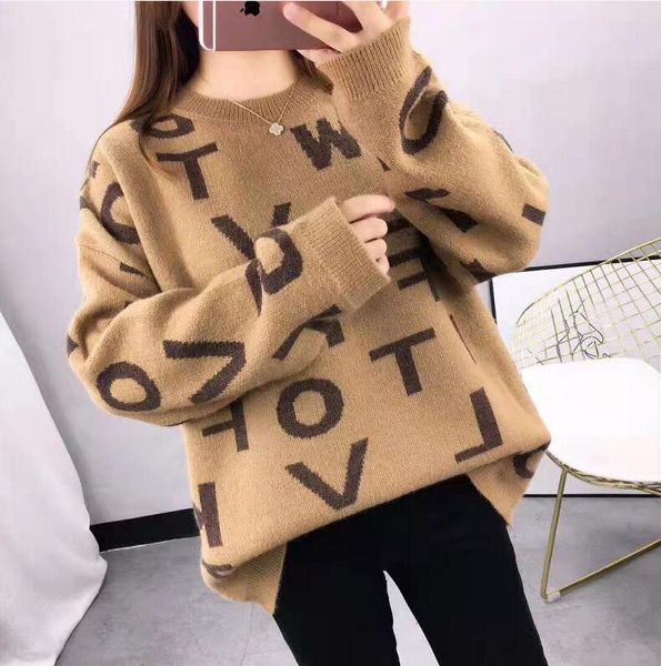sweater women's autumn and winter loose outer wear new lazy wind round neck pullover rhombic design long sleeve top, White;black
sweater women's autumn and winter loose outer wear new lazy wind round neck pullover rhombic design long sleeve top, White;black