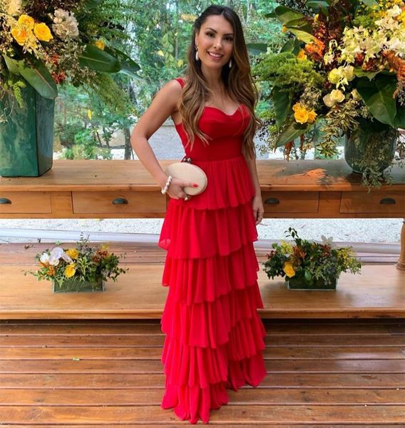 long sweetheart chiffon evening prom dresses a-line tiered floor length robes de soiree prom gowns with bow for women, Black;red
long sweetheart chiffon evening prom dresses a-line tiered floor length robes de soiree prom gowns with bow for women, Black;red