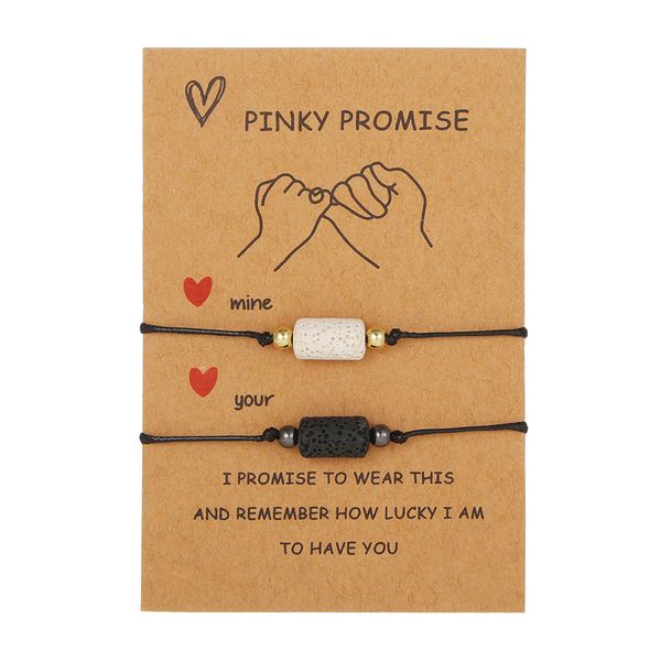 pinky promise card bracelet friendship couples 2pcs/set black white volcanic lava stone bracelet bead bangles women man lucky wish jewelry, Golden;silver
pinky promise card bracelet friendship couples 2pcs/set black white volcanic lava stone bracelet bead bangles women man lucky wish jewelry, Golden;silver