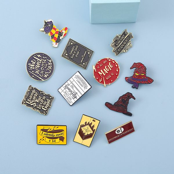 exquisite monogram letters brooch pins cartoon magic hat black cat paint badges alloy circular enamel lapel pins for women jewelry gift, Gray
exquisite monogram letters brooch pins cartoon magic hat black cat paint badges alloy circular enamel lapel pins for women jewelry gift, Gray