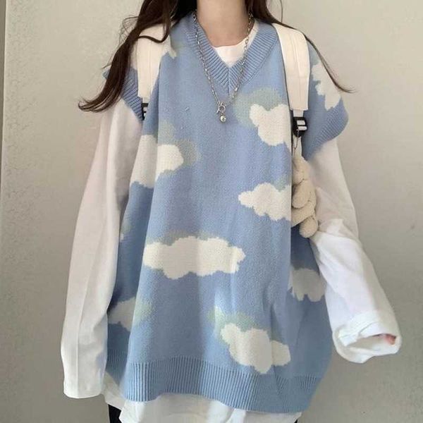 women's sweaters sweater knitted warm tunic vest cute cloud preppy korean stype pullover female clothing pulls long sleeve g221018, White;black
women's sweaters sweater knitted warm tunic vest cute cloud preppy korean stype pullover female clothing pulls long sleeve g221018, White;black