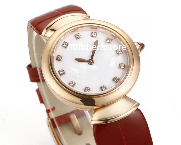 18k rose gold lady watch white acetate dial diamond indexes swiss quartz movment sapphire crystal womens luxury wristwatch red alligator bra, Slivery;brown
18k rose gold lady watch white acetate dial diamond indexes swiss quartz movment sapphire crystal womens luxury wristwatch red alligator bra, Slivery;brown