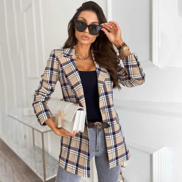 women's suits blazers spring autumn notched collar plaid blazers casual pockets long sleeve coat female outerwear 2021 korean fashion l, White;black
women's suits blazers spring autumn notched collar plaid blazers casual pockets long sleeve coat female outerwear 2021 korean fashion l, White;black