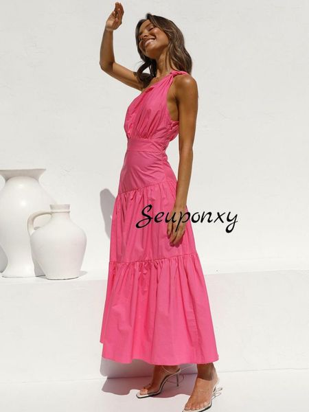 casual dresses summer sleeveless one shoulder backless pleated loose long dress women elegant evening party club, Black;gray
casual dresses summer sleeveless one shoulder backless pleated loose long dress women elegant evening party club, Black;gray