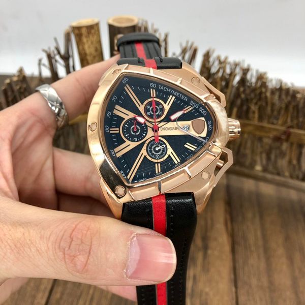 luxury triangle quartz sports watch men chronograph waterproof leather strap limited edition business watches, Slivery;brown
luxury triangle quartz sports watch men chronograph waterproof leather strap limited edition business watches, Slivery;brown