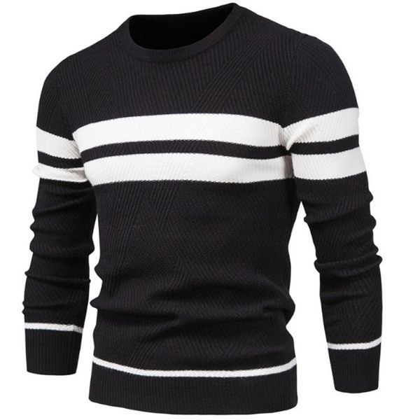 mens winter crewneck long sleeve knit shirt casula knitwear strip pullover cardigan thick solid sweaters, White;black
mens winter crewneck long sleeve knit shirt casula knitwear strip pullover cardigan thick solid sweaters, White;black