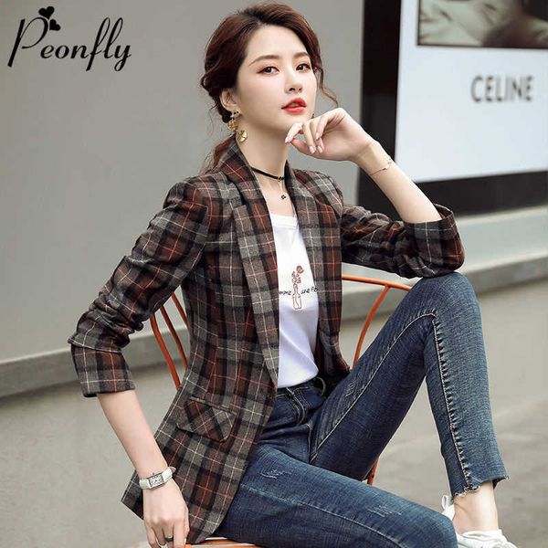 women's suits blazers peonfly vintage casual plaid blazer women fashion single button office ladies jacket notched collar long sleeve c, White;black
women's suits blazers peonfly vintage casual plaid blazer women fashion single button office ladies jacket notched collar long sleeve c, White;black