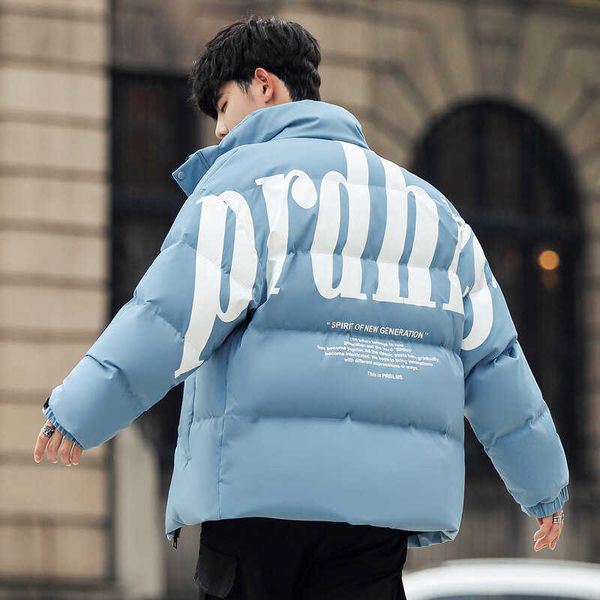 men's down jacket new winter male student's letter printing youth thickened coat, Black
men's down jacket new winter male student's letter printing youth thickened coat, Black