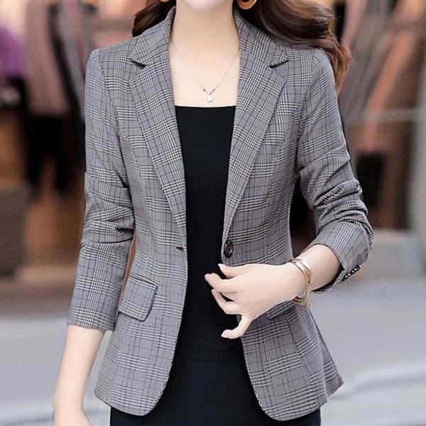 women's suits blazers single button blazer women jacket slim fit office lady blazers coat chic plaid outerwear female pockets jackets f, White;black
women's suits blazers single button blazer women jacket slim fit office lady blazers coat chic plaid outerwear female pockets jackets f, White;black