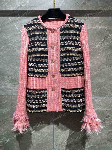 designer womens jackets ch..el pink woolen coat fashion patchwork diamond embellished round neck button cardigan knit sweaters women clothi, Black;brown
designer womens jackets ch..el pink woolen coat fashion patchwork diamond embellished round neck button cardigan knit sweaters women clothi, Black;brown