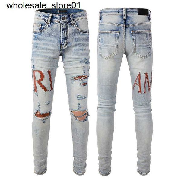 men's jeans designer amirs fashion patch jeans fashion men's personalized design slim leggings jeans, Blue
men's jeans designer amirs fashion patch jeans fashion men's personalized design slim leggings jeans, Blue