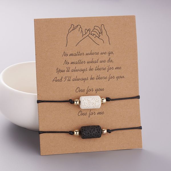 lover charm bracelet card for friendship couples 2pcs/set black white volcanic lava stone bracelet bead bangles women man lucky wish jewelry, Golden;silver
lover charm bracelet card for friendship couples 2pcs/set black white volcanic lava stone bracelet bead bangles women man lucky wish jewelry, Golden;silver