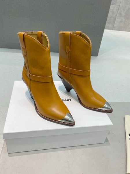 classic isabel boots marant lamsy yellow genuine real leather ankle boots metal toe western, Black
classic isabel boots marant lamsy yellow genuine real leather ankle boots metal toe western, Black