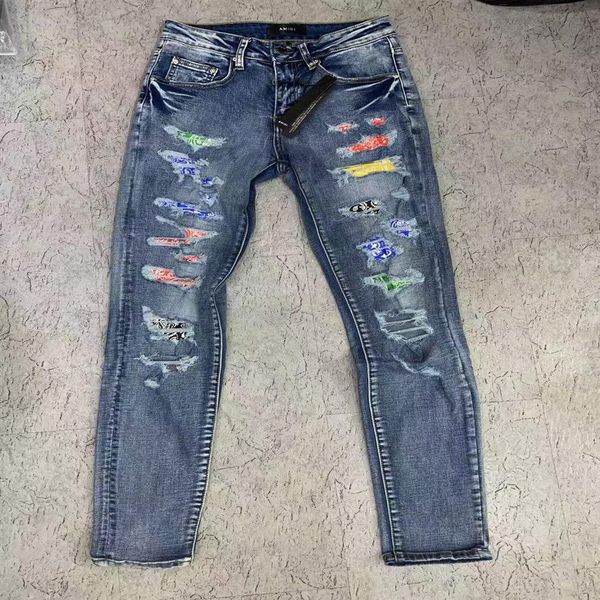 20ss mens designer jeans distressed ripped biker slim fit motorcycle denim for men s fashion jean mans pants pour homm245s, Blue
20ss mens designer jeans distressed ripped biker slim fit motorcycle denim for men s fashion jean mans pants pour homm245s, Blue