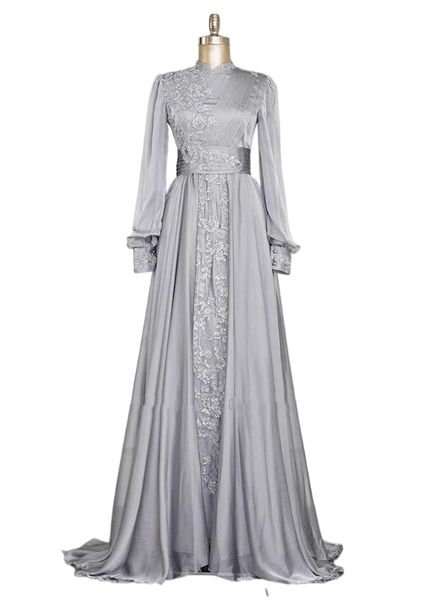 grey lace stain muslim evening formal dresses high neck long sleeve hijab kaftan middle east prom gown vestido longo de format, Black
grey lace stain muslim evening formal dresses high neck long sleeve hijab kaftan middle east prom gown vestido longo de format, Black