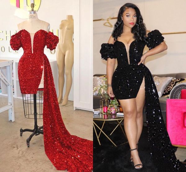 dubai sparkling black prom dress short party wear long trail high split backless pageant evening gown robes de soiree 2023
dubai sparkling black prom dress short party wear long trail high split backless pageant evening gown robes de soiree 2023