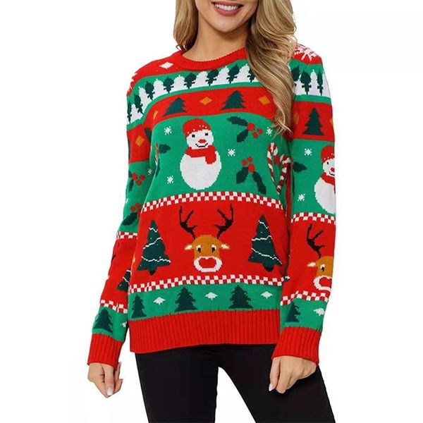 autumn and winter new christmas sweater womens fashion loose leisure christmas tree snowman pullover round neck sweater, White;black
autumn and winter new christmas sweater womens fashion loose leisure christmas tree snowman pullover round neck sweater, White;black