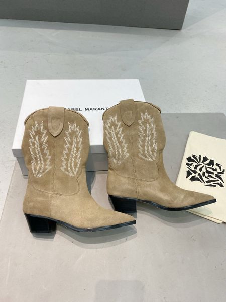 classic isabel boots marant dallin genuine real suede leather cowboy boots perfect embroidery, Black
classic isabel boots marant dallin genuine real suede leather cowboy boots perfect embroidery, Black