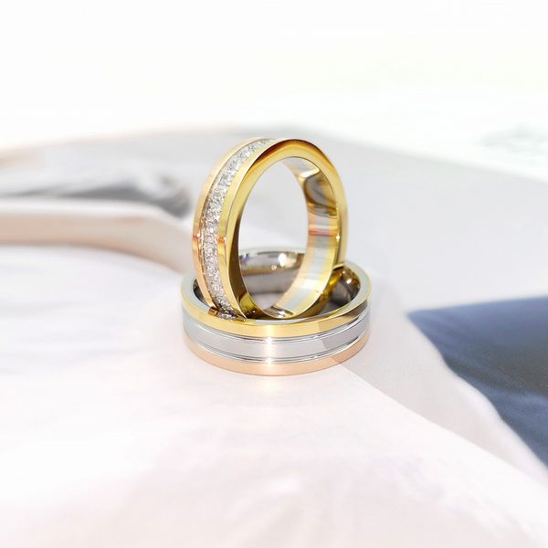 luxury designer jewelry mens rings three colors inlay full diamond ring titanium steel 18k gold girl couple gift women men rings for party w, Silver
luxury designer jewelry mens rings three colors inlay full diamond ring titanium steel 18k gold girl couple gift women men rings for party w, Silver