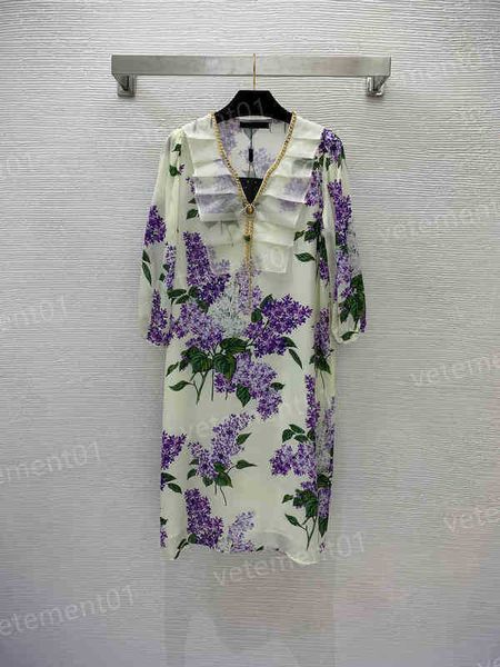 brand women dresses high-end silk fabric purple flower print loose short sleeve v-neck dress luxury designer dresses for women clothing, Black;gray
brand women dresses high-end silk fabric purple flower print loose short sleeve v-neck dress luxury designer dresses for women clothing, Black;gray