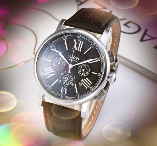 sub dials working men satch watch 42mm quartz movement genuine leather belt clock sapphire glass super president classic wristwatches favori, Slivery;brown
sub dials working men satch watch 42mm quartz movement genuine leather belt clock sapphire glass super president classic wristwatches favori, Slivery;brown