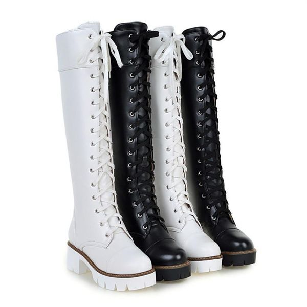 designer women knee high boots fashion round toe 5 cm heels winter pump shoes two colors lace up lady motorcycle boot306y, Black
designer women knee high boots fashion round toe 5 cm heels winter pump shoes two colors lace up lady motorcycle boot306y, Black