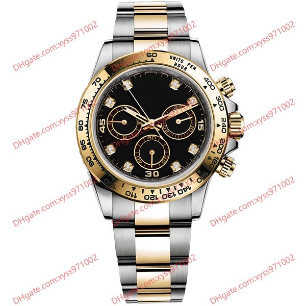 highquality men's watch 2813 sports automatic mechanical watches 116503 wristwatch 40mm black diamond dial gold stainless steel strap t, Slivery;brown
highquality men's watch 2813 sports automatic mechanical watches 116503 wristwatch 40mm black diamond dial gold stainless steel strap t, Slivery;brown