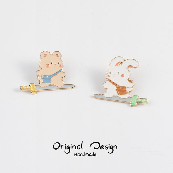 flying with imperial sword rabbit brooches for women cartoon animal gold plated badges cute bear pin jewelry gift accessories, Gray
flying with imperial sword rabbit brooches for women cartoon animal gold plated badges cute bear pin jewelry gift accessories, Gray