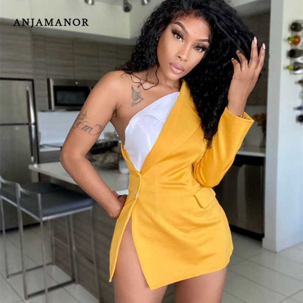 women's suits blazers anjamanor blazers clubwear asymmetrical one shoulder long sleeve dress jackets coats for women elegant outwear d4, White;black
women's suits blazers anjamanor blazers clubwear asymmetrical one shoulder long sleeve dress jackets coats for women elegant outwear d4, White;black