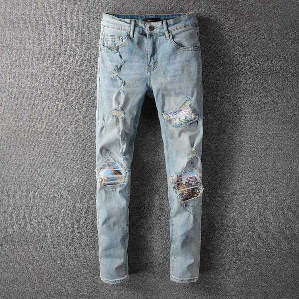 amiin cool high street fashion brand light blue patch elastic slim fit small feet jeans 668 leisure casual paint splatter ripped collage
amiin cool high street fashion brand light blue patch elastic slim fit small feet jeans 668 leisure casual paint splatter ripped collage