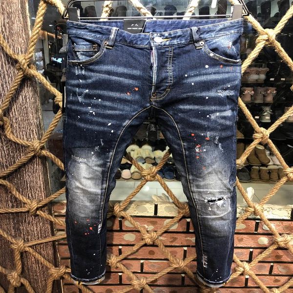 21s mens jeans designer ripped skinny trousers moto biker hole slim fashion brand distressed ture denim pants hip hop men d2 a222 303i, Blue
21s mens jeans designer ripped skinny trousers moto biker hole slim fashion brand distressed ture denim pants hip hop men d2 a222 303i, Blue