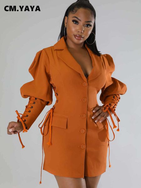 women's suits blazers cm.yaya women eyelet lace up lantern long sleeve single breasted lapel neck blazer style midi dress for winter au, White;black 
women's suits blazers cm.yaya women eyelet lace up lantern long sleeve single breasted lapel neck blazer style midi dress for winter au, White;black