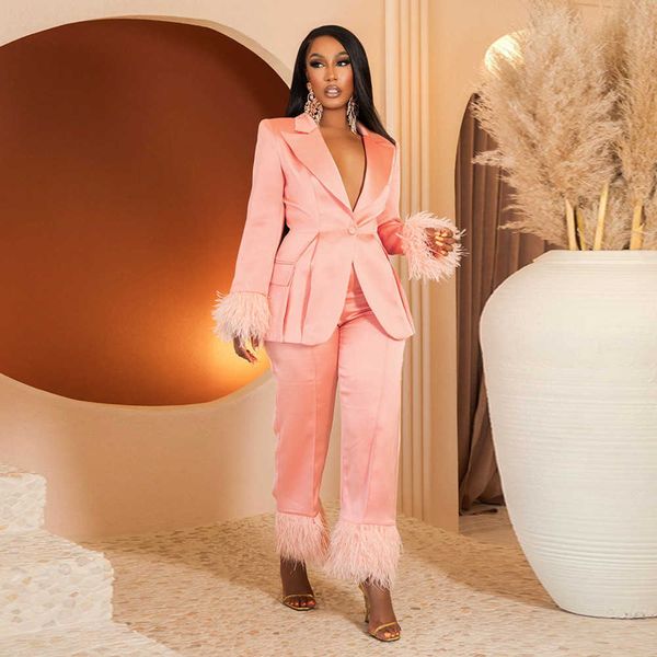 women's jackets satin two piece sets pants suits 2022 women elegant party outfits luxury clothes cloaks jacket office lady workout 2 pi, Black;brown
women's jackets satin two piece sets pants suits 2022 women elegant party outfits luxury clothes cloaks jacket office lady workout 2 pi, Black;brown