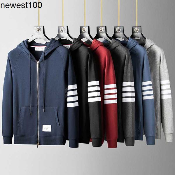 men's hoodies designer sweatshirts tb fashion sports leisure plush striped cotton sweater hoodie cardigan fashion brand coat fashion ma, Black
men's hoodies designer sweatshirts tb fashion sports leisure plush striped cotton sweater hoodie cardigan fashion brand coat fashion ma, Black