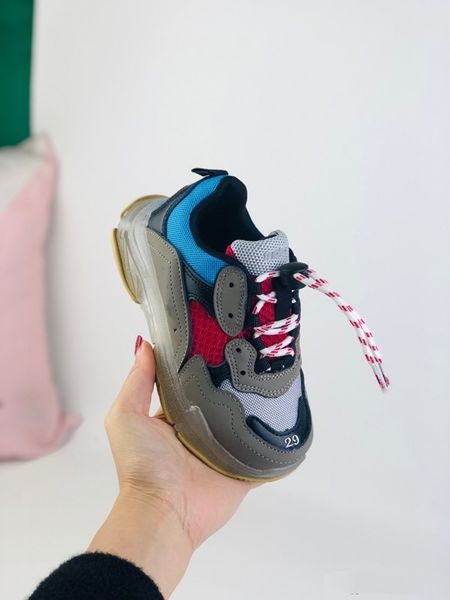triple-s boots kids shoes kid toddlers boys sneakers casual girls shoe paris trainers girl childrens toddler boy fashion outdoor sports603, Black