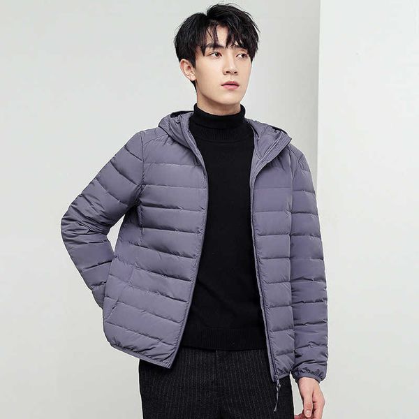 light down jacket men's winter warm hooded coat solid color simple youth casual top, Black
light down jacket men's winter warm hooded coat solid color simple youth casual top, Black