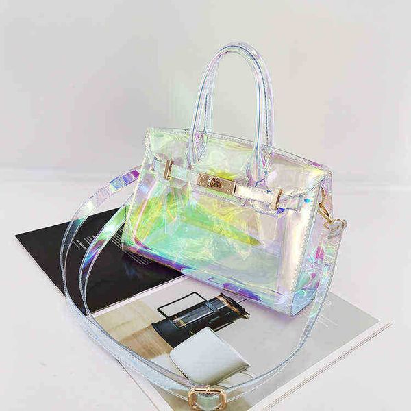tote bags street jelly transparent bag laser mirage beach bag pvc portable one shoulder straddle women's bags 220514
tote bags street jelly transparent bag laser mirage beach bag pvc portable one shoulder straddle women's bags 220514