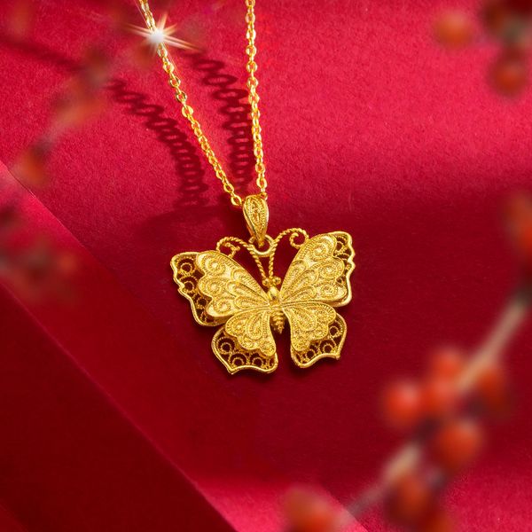 filigree butterfly shaped women pendant chain 18k yellow gold filled classic beautiful pretty jewelry gift, Silver
filigree butterfly shaped women pendant chain 18k yellow gold filled classic beautiful pretty jewelry gift, Silver