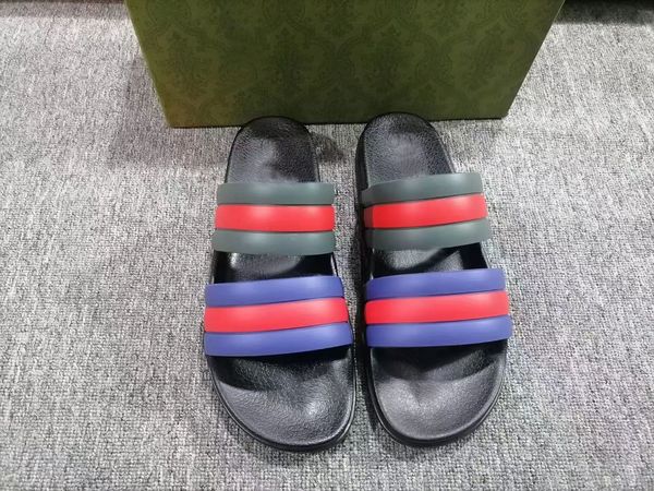 men's and women's slippers with the right flower box dust bag shoes color strip multi-color flat sandals casual beach shoe, Black
men's and women's slippers with the right flower box dust bag shoes color strip multi-color flat sandals casual beach shoe, Black