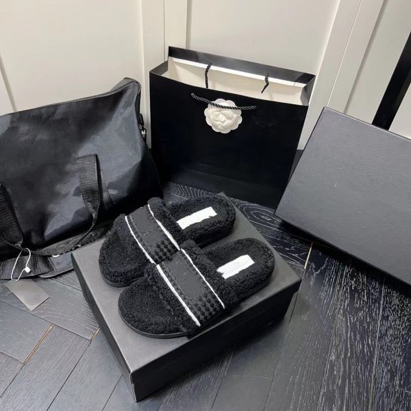 fur slippers women winter slides embroidery letter flat heel sandales new designer open-toed outdoor wool flip flops indoor warm fashion pla, Black
fur slippers women winter slides embroidery letter flat heel sandales new designer open-toed outdoor wool flip flops indoor warm fashion pla, Black