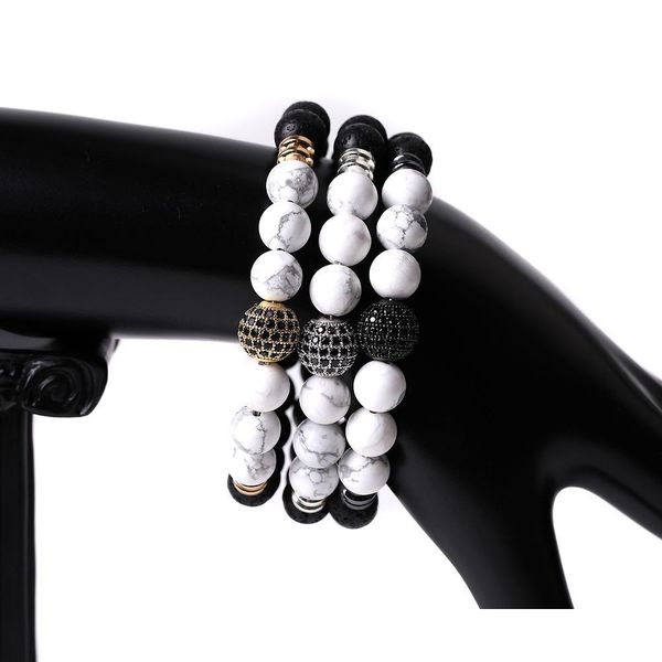 charm bracelets cz ball white turquoise stone beaded men handmade bracelet 8mm buddha lava beads bracelets women jewelry gift drop d dhnri, Golden;silver
charm bracelets cz ball white turquoise stone beaded men handmade bracelet 8mm buddha lava beads bracelets women jewelry gift drop d dhnri, Golden;silver