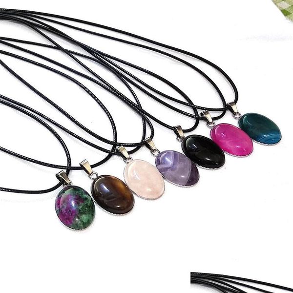 pendant necklaces oval reiki stones turquoise pink quartz charms pendant leather necklace for women men gift accessories drop delive dhq3m, Silver
pendant necklaces oval reiki stones turquoise pink quartz charms pendant leather necklace for women men gift accessories drop delive dhq3m, Silver