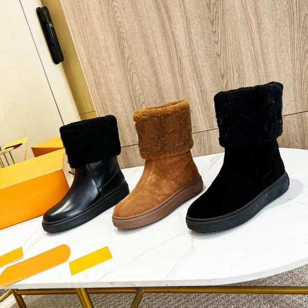 women flat bottomed ankle boots suede down sheepskin leather deerskin waterproof windproof fashion printed snow boots, Black
women flat bottomed ankle boots suede down sheepskin leather deerskin waterproof windproof fashion printed snow boots, Black