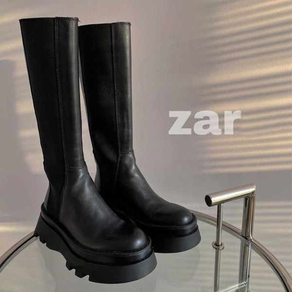 boots high women zipper leather shoes spring autumn thin black martin female british style thick sole knight y2210
boots high women zipper leather shoes spring autumn thin black martin female british style thick sole knight y2210