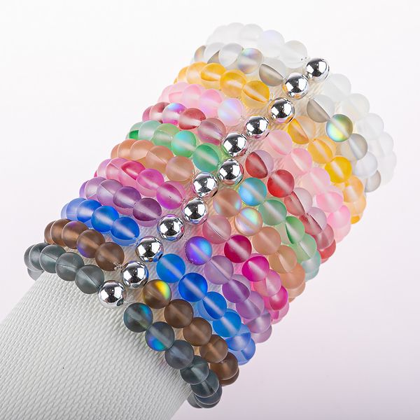 mermaid glass crystal moonstone strand multicolor matte shining stone beaded charm bracelet handmade wristband gifts jewelry, Black
mermaid glass crystal moonstone strand multicolor matte shining stone beaded charm bracelet handmade wristband gifts jewelry, Black