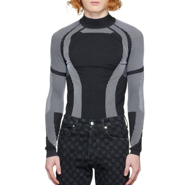 men t shirt tight tee streetwear long sleeve basic clothes fashion stand collar slim patchwork pullover clothes, White;black
men t shirt tight tee streetwear long sleeve basic clothes fashion stand collar slim patchwork pullover clothes, White;black